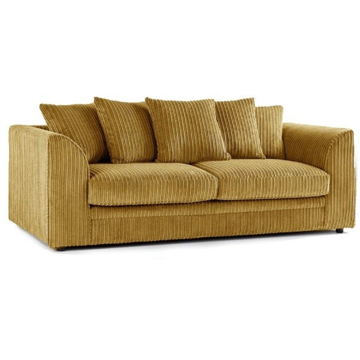 Colourful Oxford Jumbo Cord Scatterback Design 3 Seater Sofa - Mustard and Other Colours - Home Done