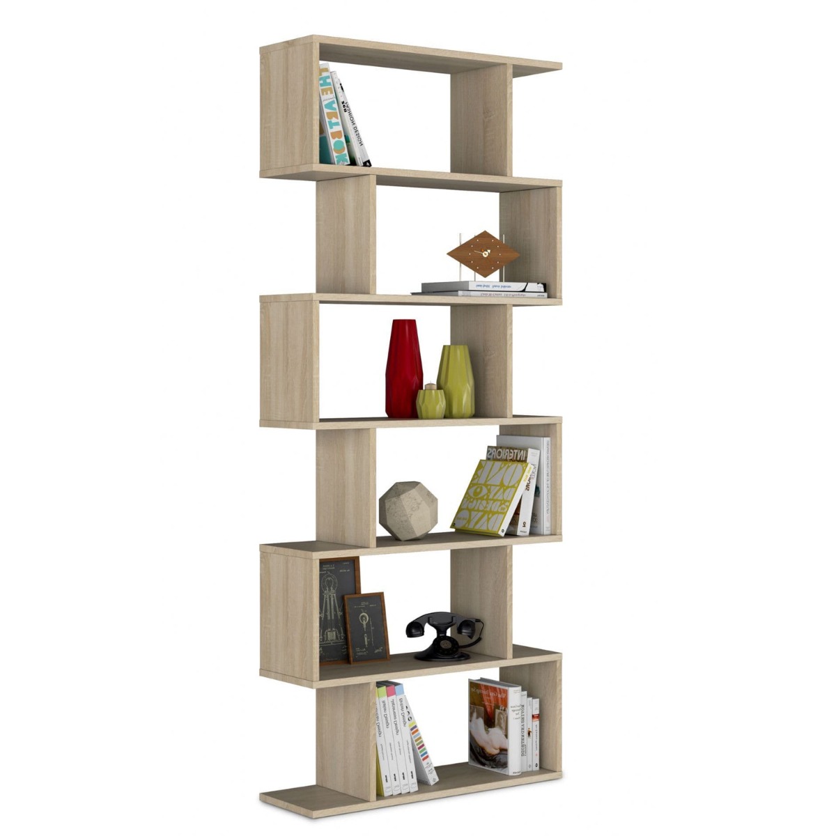 Webber Modern Tall Bookcase - Oak Effect - Dalton Home