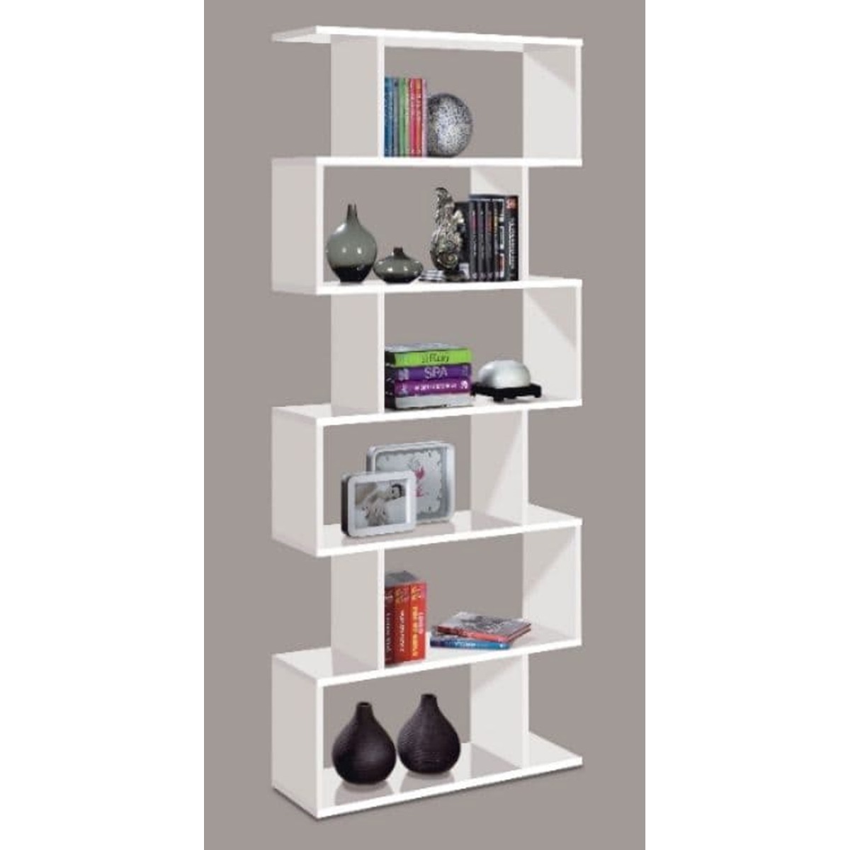Webber Modern Tall Bookcase - White Gloss - Dalton Home