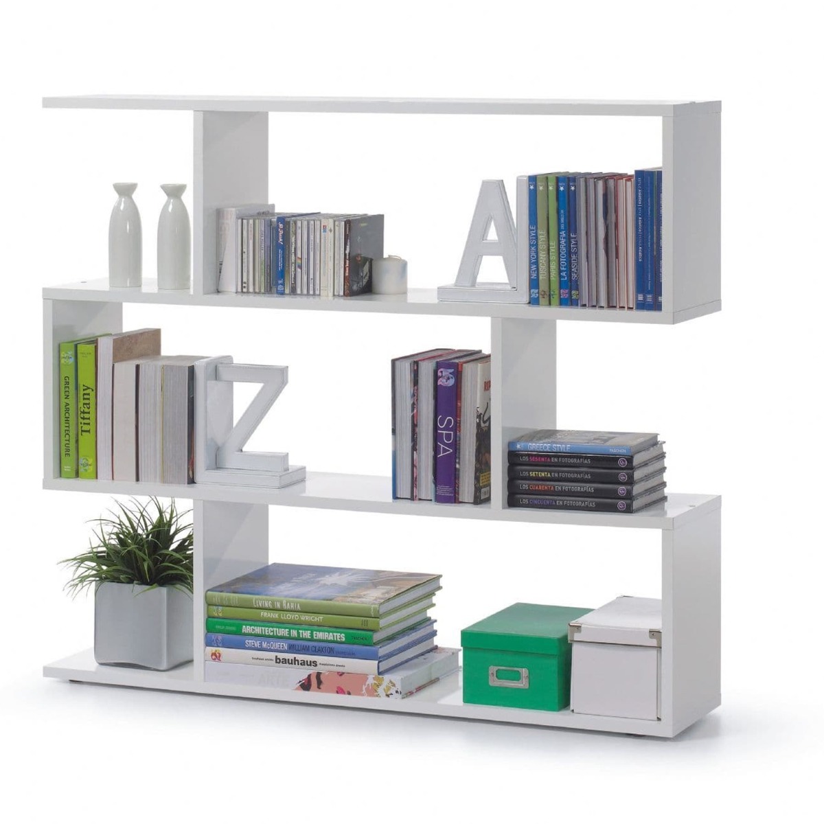 Webber Modern Short Bookcase - White Gloss - Dalton Home