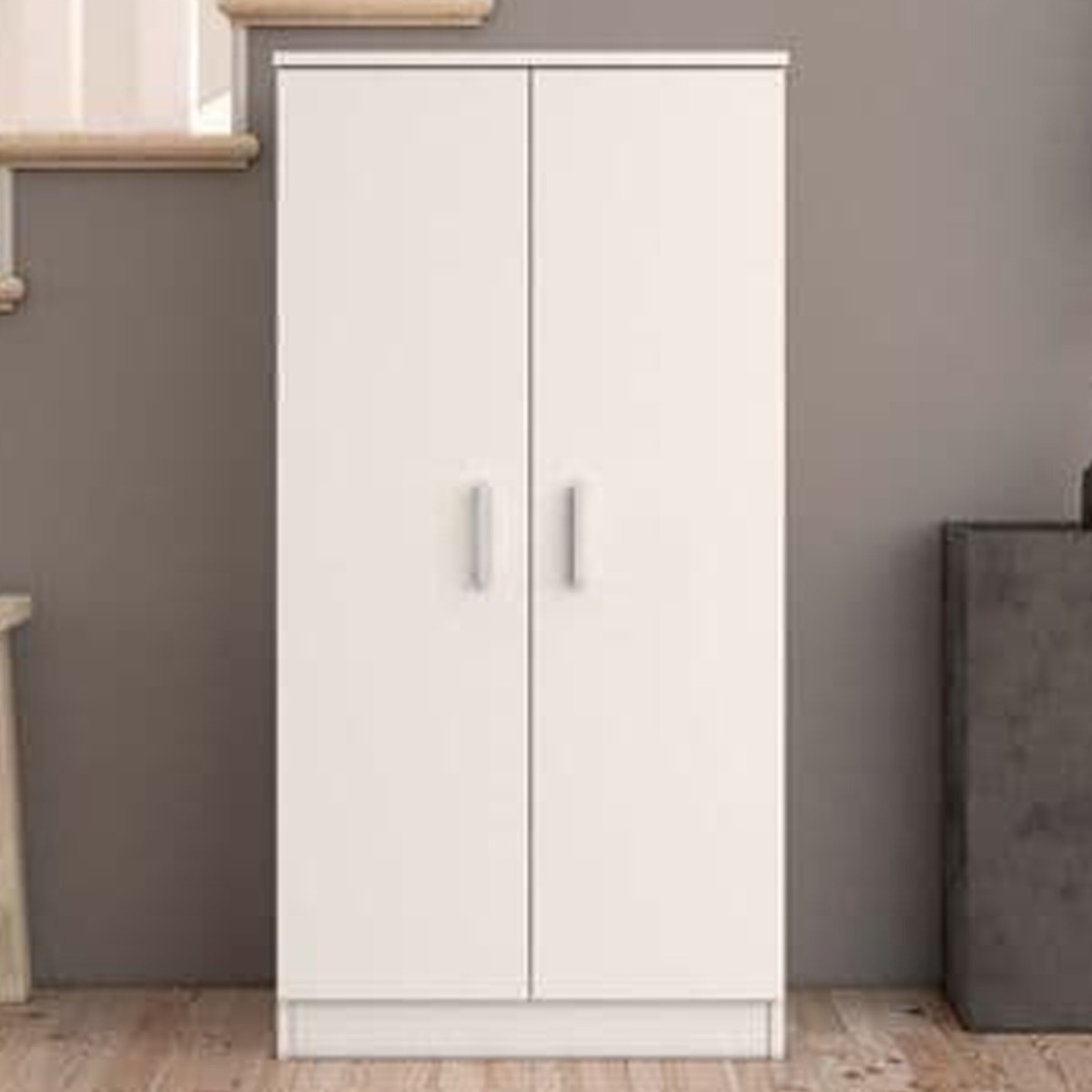 Crowther 2 Door Shoe Cabinet with 6 Shelves - Matt White - Dalton Home