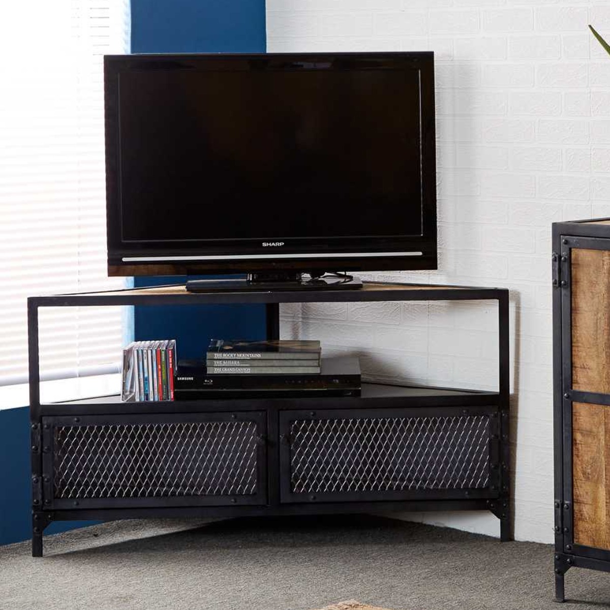 Nigel Black Metal Frame TV Unit - Elfrida Interiors