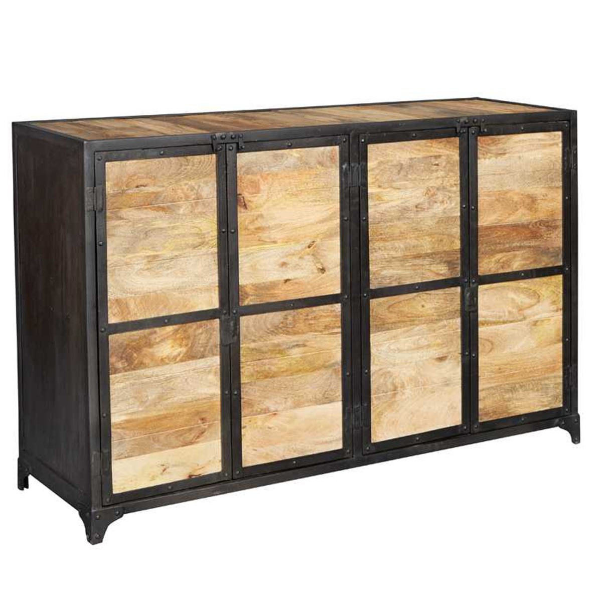 Nigel Black Metal Large Sideboard with 4 Door - Elfrida Interiors