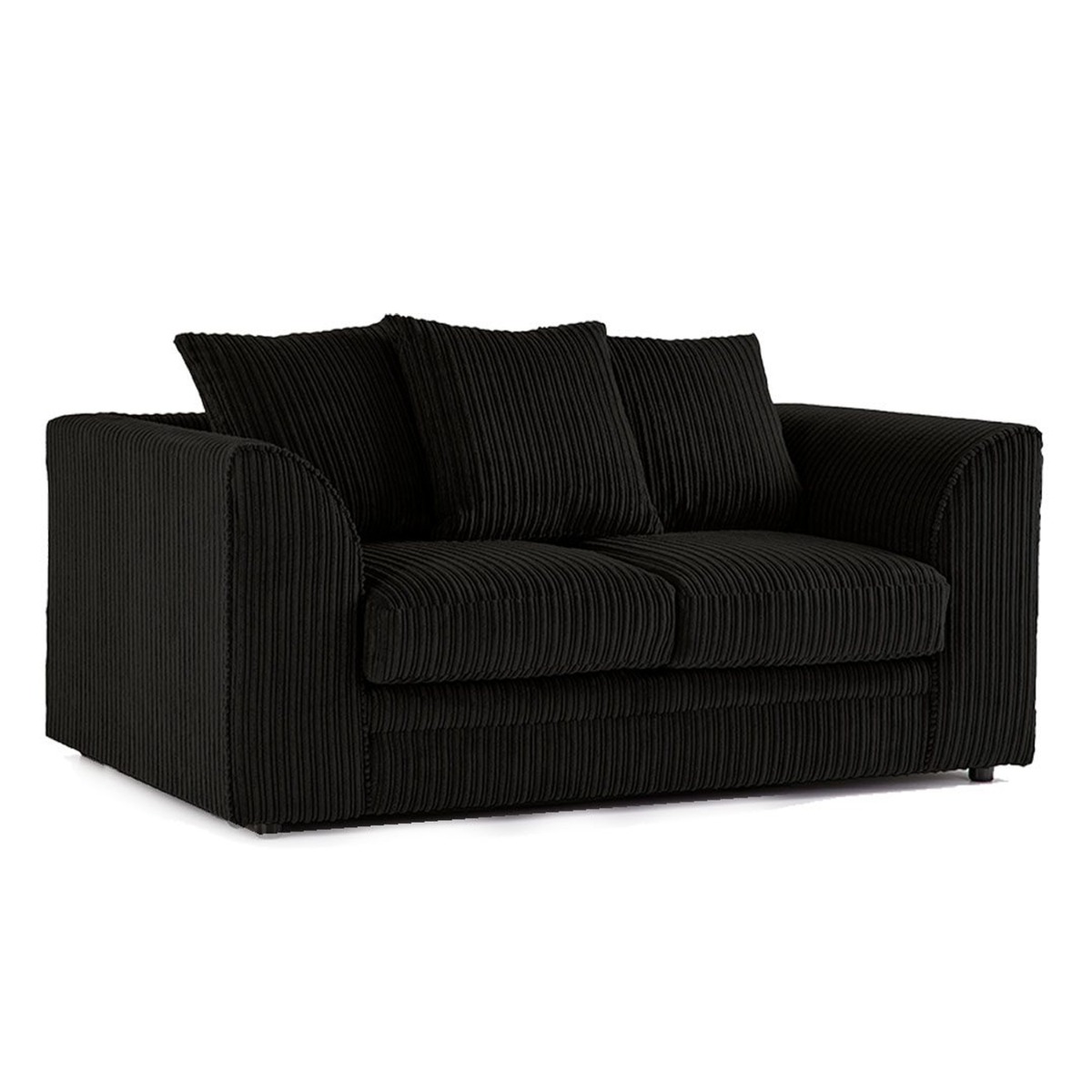 Oxford Scatter Back Full Jumbo Cord 2 Seater Sofa – Black and Other Colours - Home Done