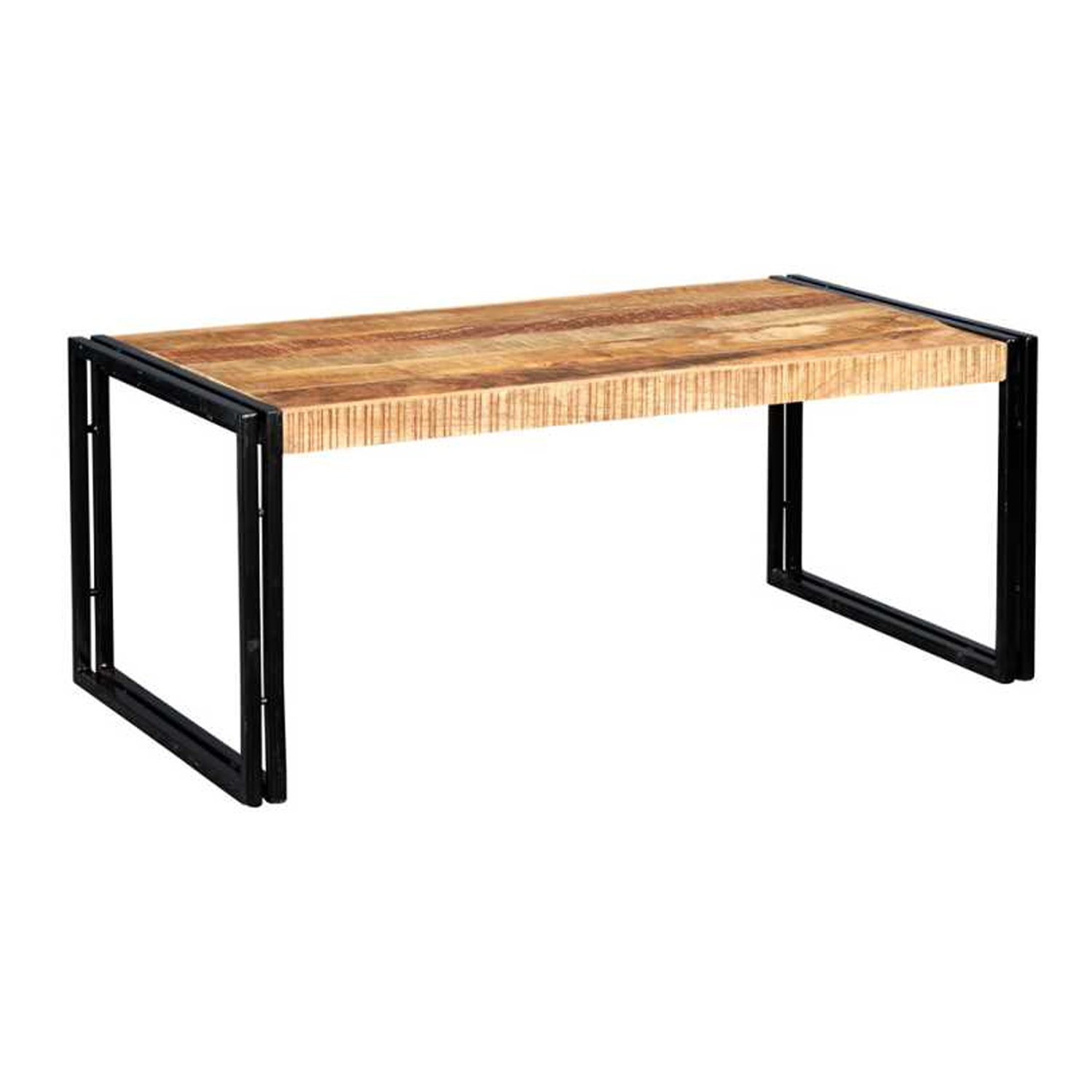 Michelle Industrial Style Industrial Large Coffee Table - Natural Hardwood - Elfrida Interiors