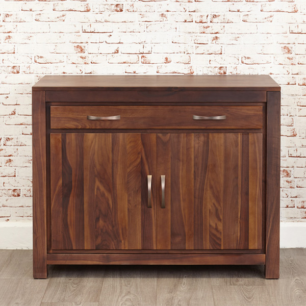 Carroll Walnut Hidden Office Computer Desk with Door and Drawer - Vantage Point