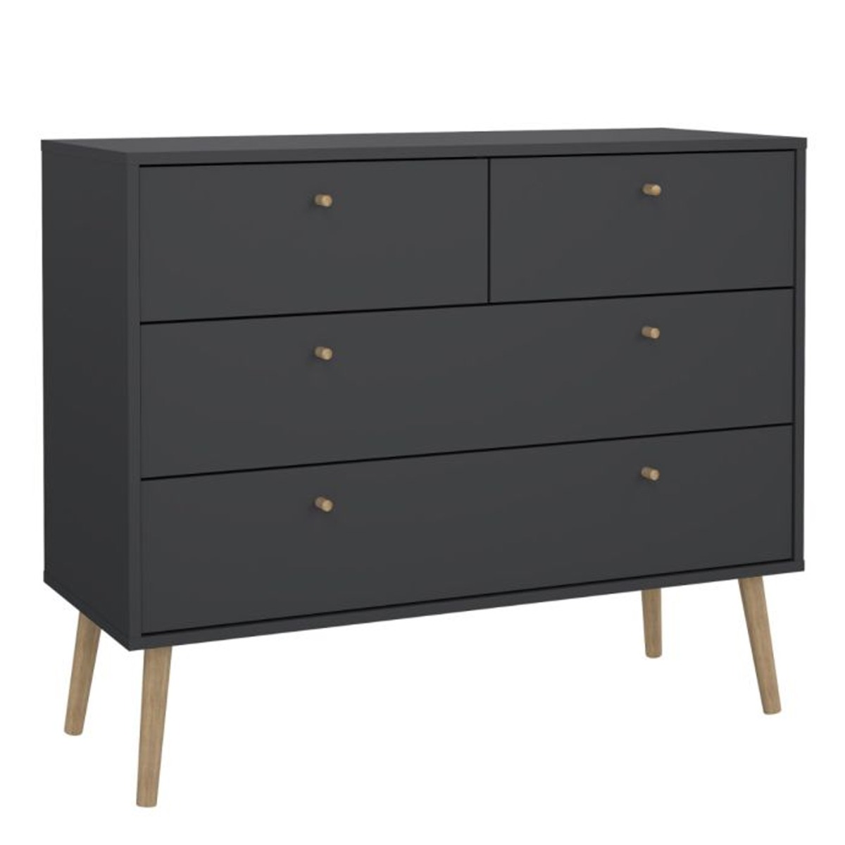 COBALT Grey Chest of Drawers - Large-sized, 4 Drawers - Rosalind Collection