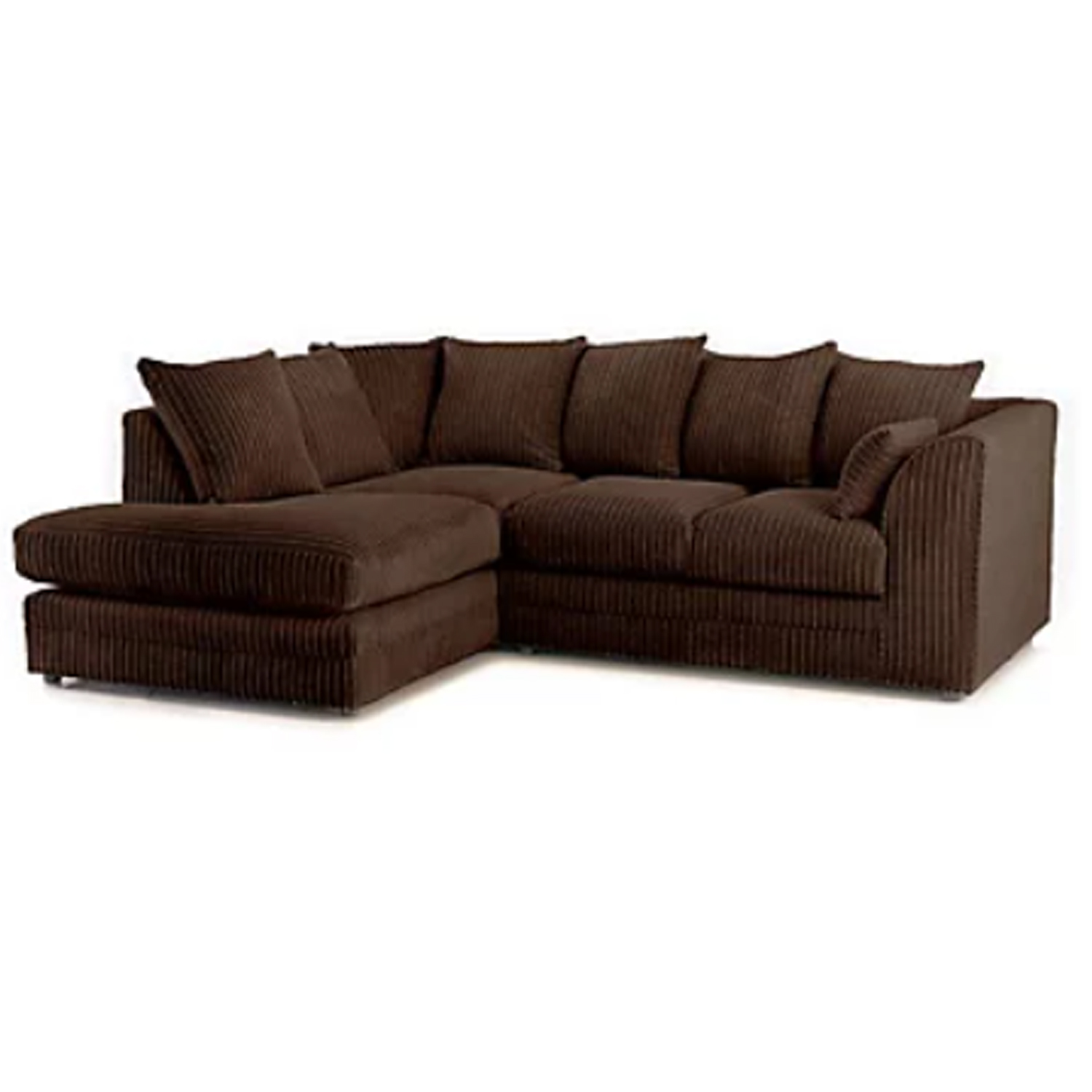 Daniel Jumbo Cord 4 Seater Corner Sofa Chocolate - Left and Right Arm - Available in Other Colours - Steve and Co Mills