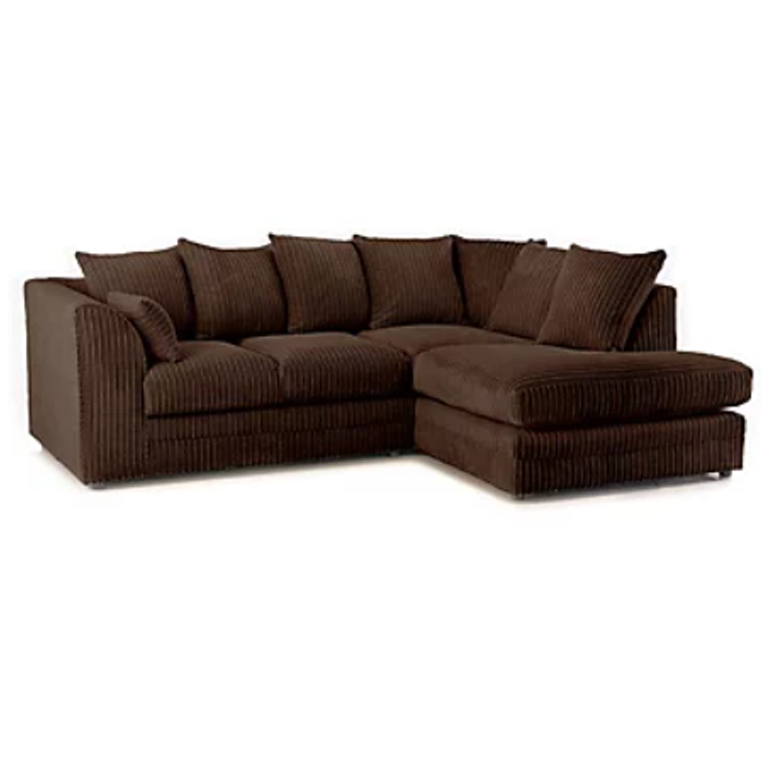 Daniel Jumbo Cord 4 Seater Corner Sofa Chocolate - Right and Left Arm - Available in Other Colours - Steve and Co Mills