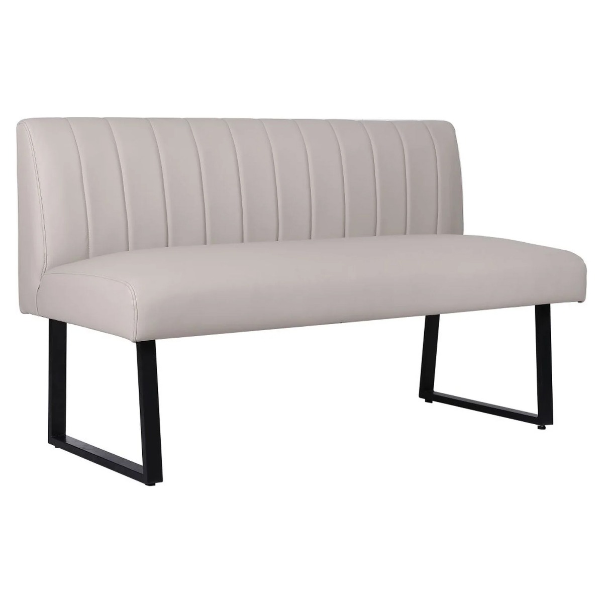 Metal U Shaped Legs Stitched Fabric Corner Dining Bench - Taupe - Kettle Homes
