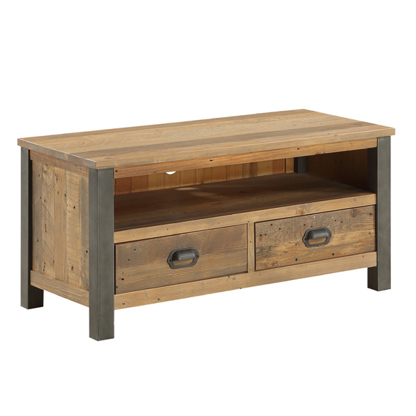 Doyle Rustic TV Cabinet with Storage Drawers and Shelf - Vantage Point