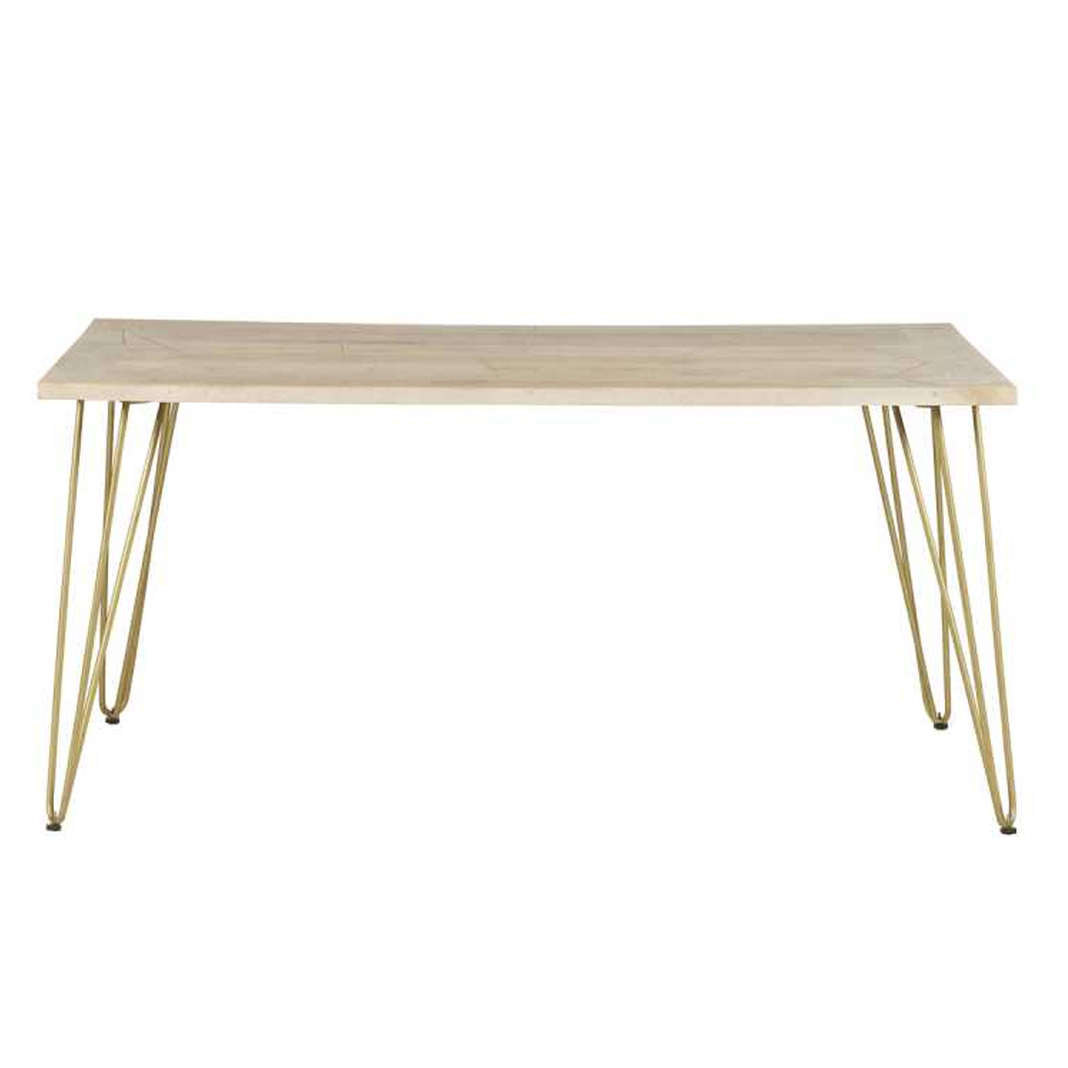 Georgjna Stylish Leg Frame Light Gold Rectangular Dining Table - Elfrida Interiors