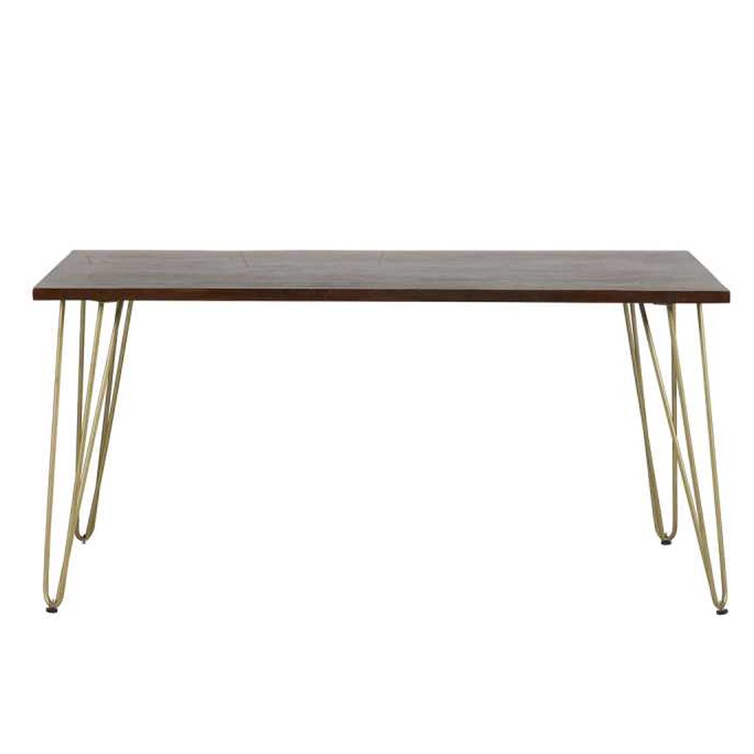 Georgjna Stylish Leg Frame Dark Gold Rectangular Dining Table - Elfrida Interiors