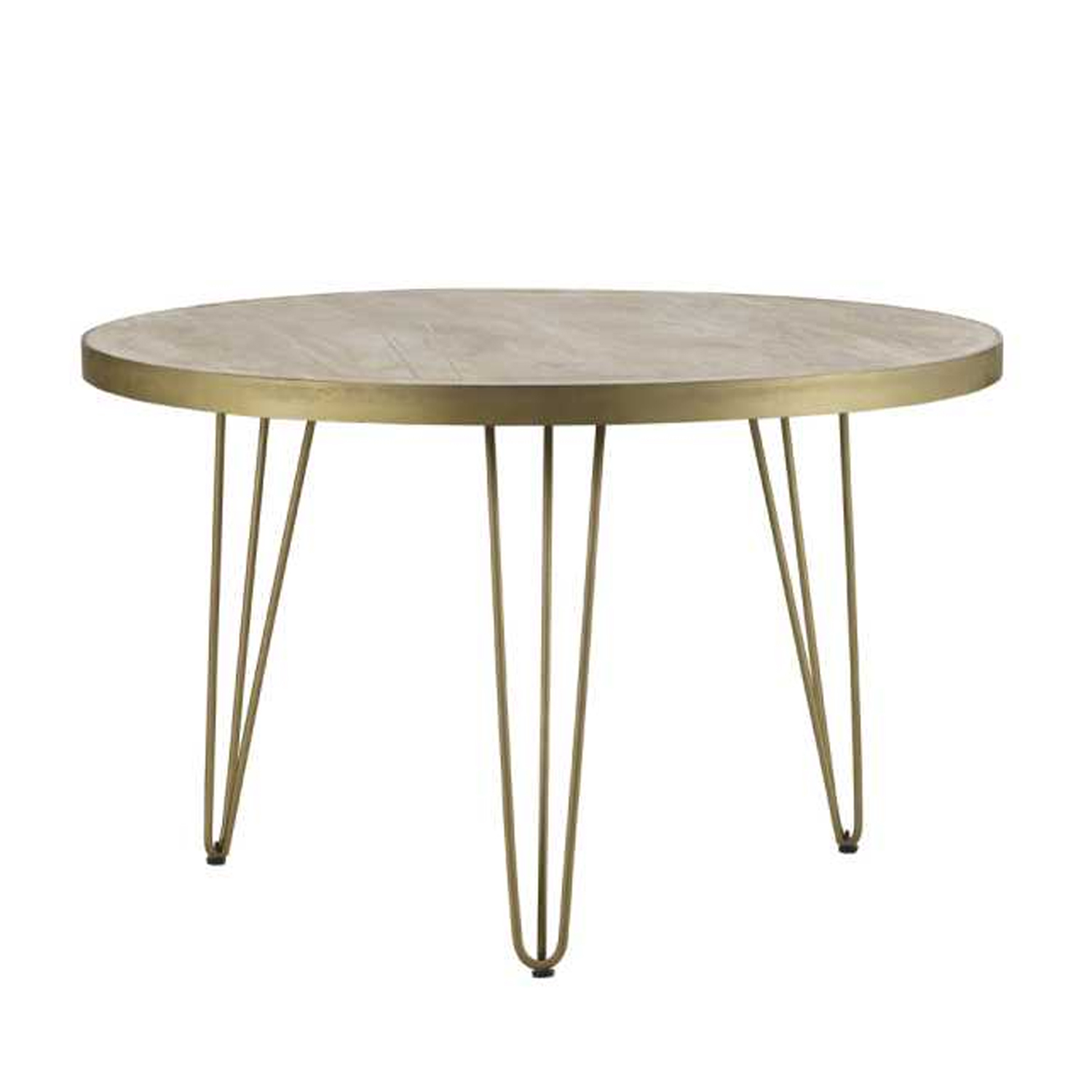 Georgjna Stylish Leg Frame Light Gold Round Dining Table - Elfrida Interiors