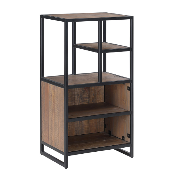 Hayley Modular Reclaimed Wood Display Unit with Open Shelves - Vantage Point