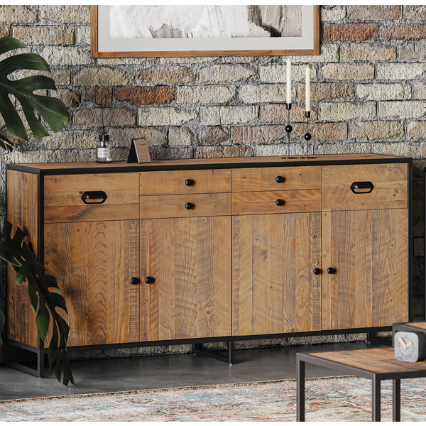 Hayley Reclaimed Wood Large Sideboard with 6 Drawers and 4 Cupboards - Vantage Point
