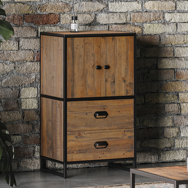 Hayley Modular Reclaimed Wood Medium 2 Door Sideboard with 2 Drawer - Vantage Point