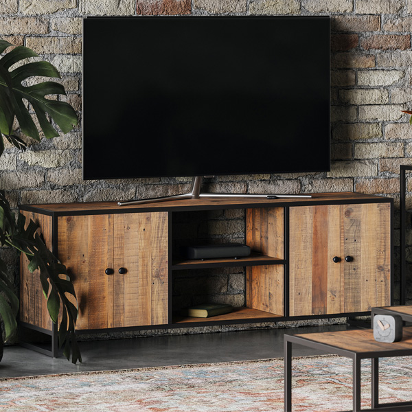 Hayley Reclaimed Wood Extra Large TV Stand with Storage Drawers - Vantage Point