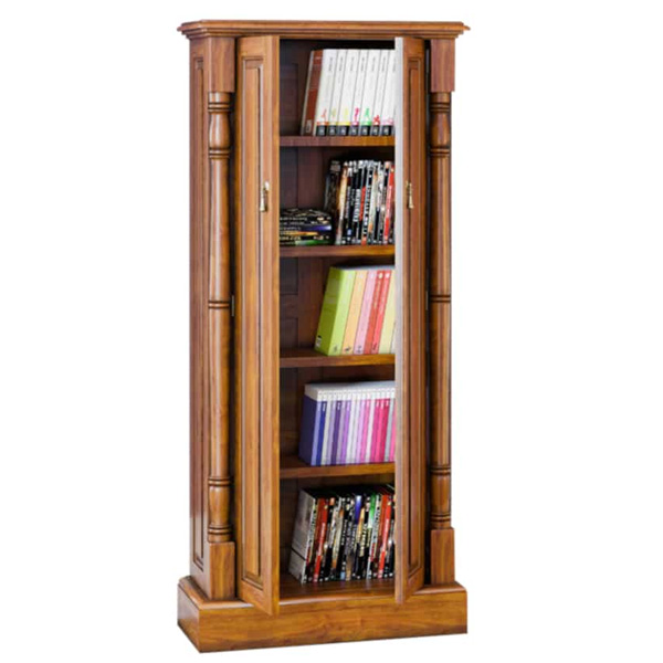 Patricia Double Door DVD and CD Storage Cupboard- Mahogany Finish - Vantage Point