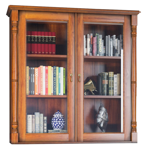 Patricia Top Dresser with Glass Doors - Mahogany Finish - Vantage Point