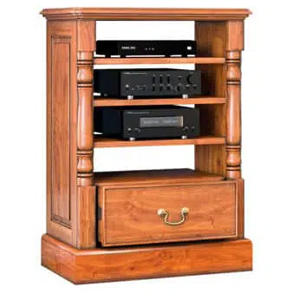 Patricia Single Drawer Entertainment Cabinet with Four Shelves - Mahogany Finish - Vantage Point