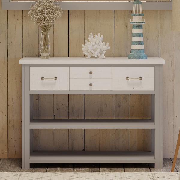 Ronald Grey Range Console Table With 4 Drawer - Vantage Point