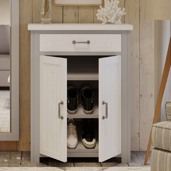 Ronald Grey Range Shoe Storage Cupboard With Drawer - Vantage Point