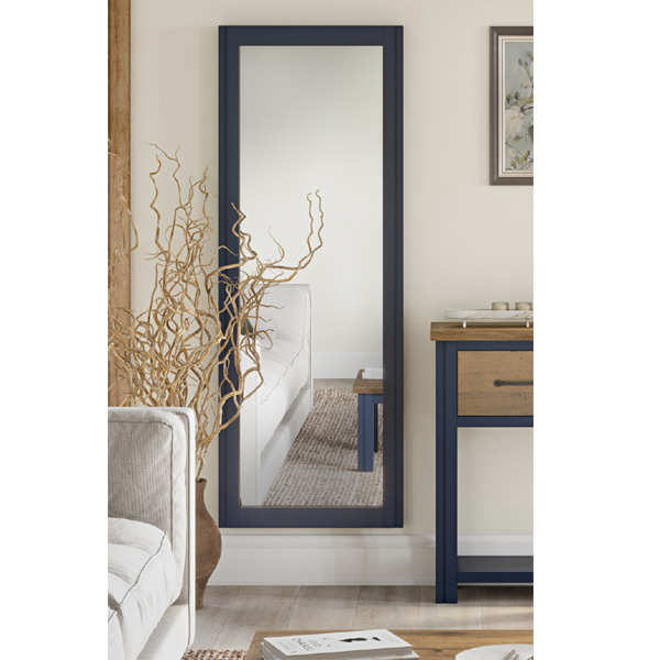 Splatter Reclaimed Wood Blue Extra Long Wall Mirror - Vantage Point