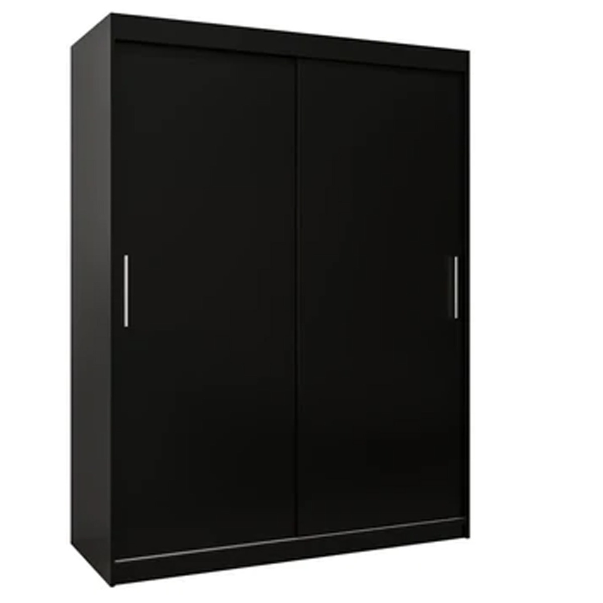 Sliding Wardrobe - TIVERTON 2 Door Wardrobe Black 150cm - Art Nest