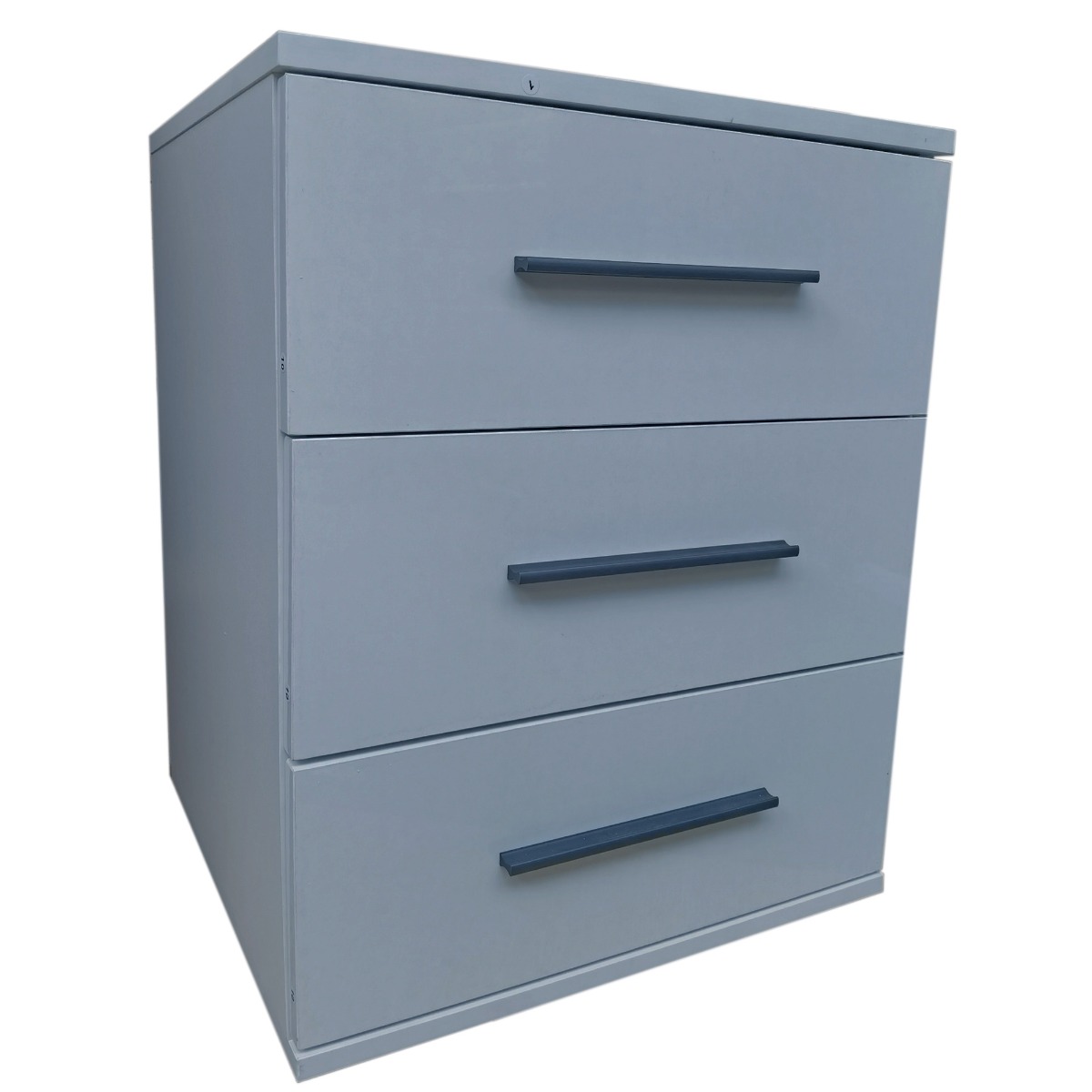 Bedside Table - WINSTEAD 3 Drawer Nightstand Grey 45cm - Wimex Distribution