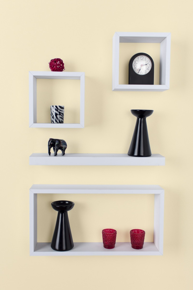 Hudson 4PC Floating Display Shelf Kit - Matt White - Colton & Sawyer