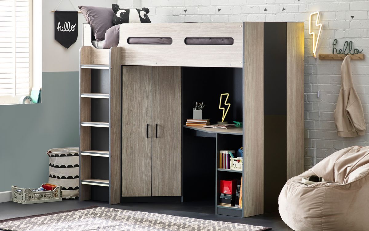 Hercules High Sleeper - Woodgrain & Anthracite - JB Collections