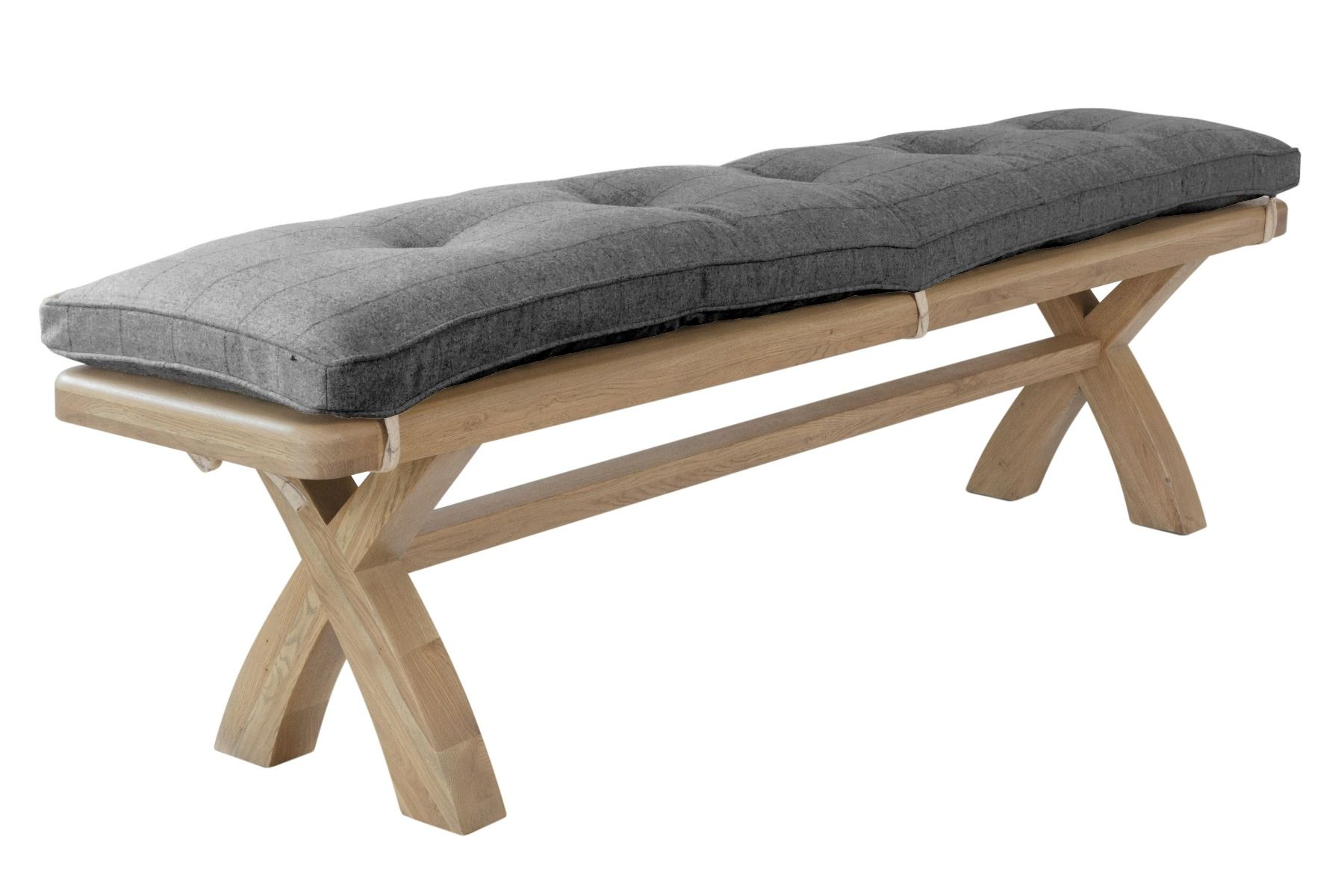 Oldham 2.0M Bench Cushion - Grey Check - Kettle Homes