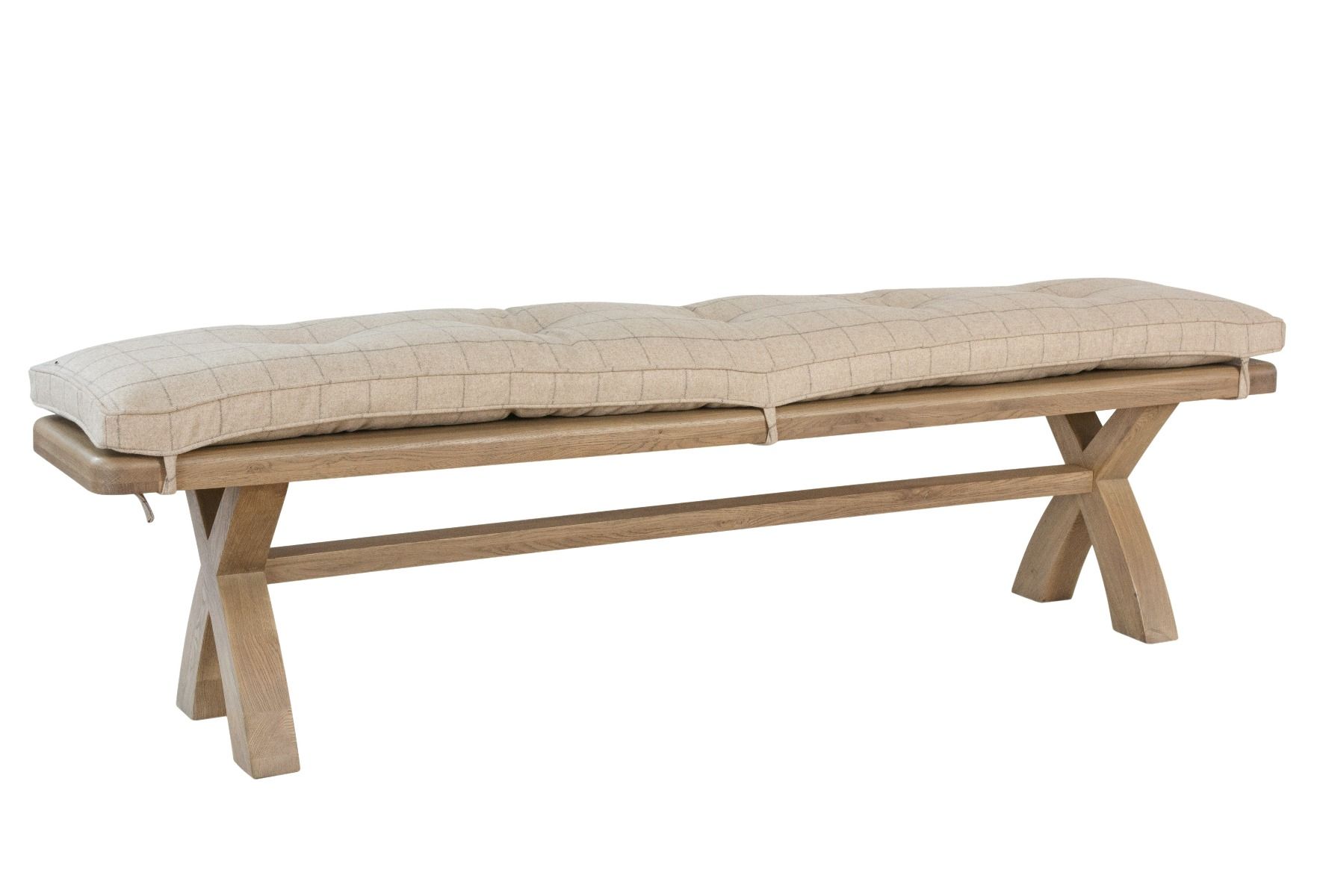 Oldham 2.0M Bench Cushion - Natural Check - Kettle Homes