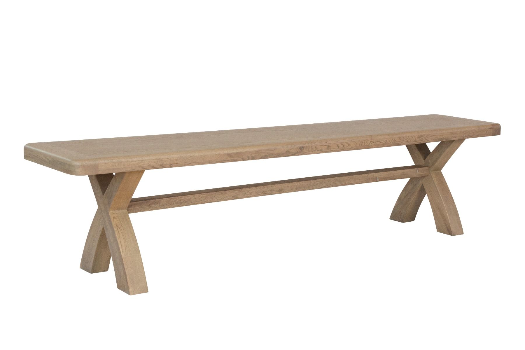 Oldham 2M Cross Leg Dining Bench - Oak - Kettle Homes