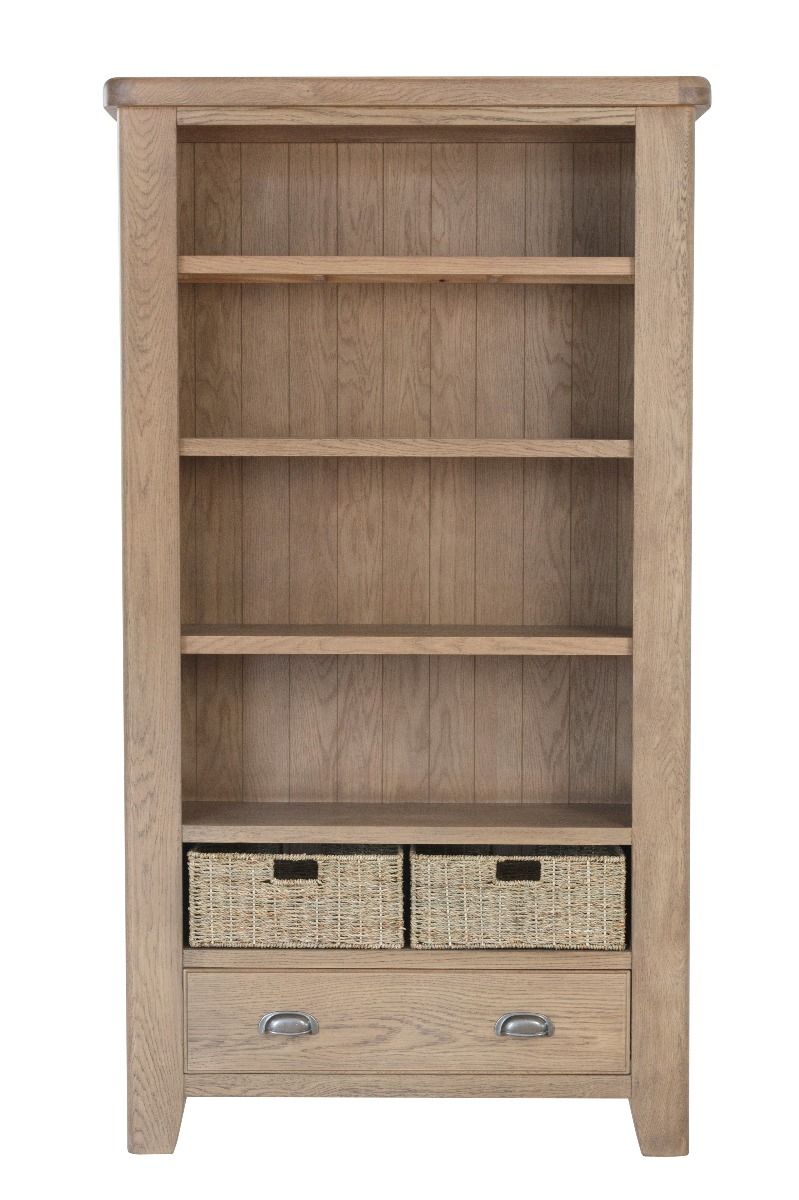 Norfolk Large Bookcase - Smoke Oak - Kettle Homes
