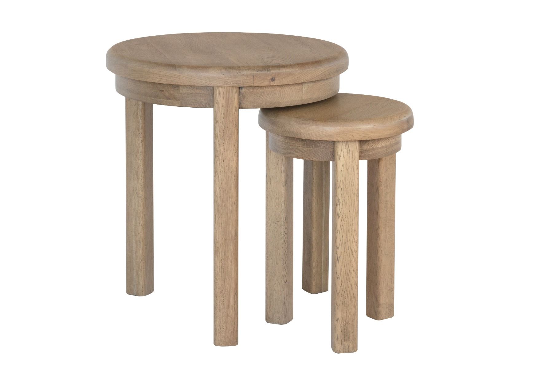 Dorset Round Nest of Tables - Oak - Kettle Homes