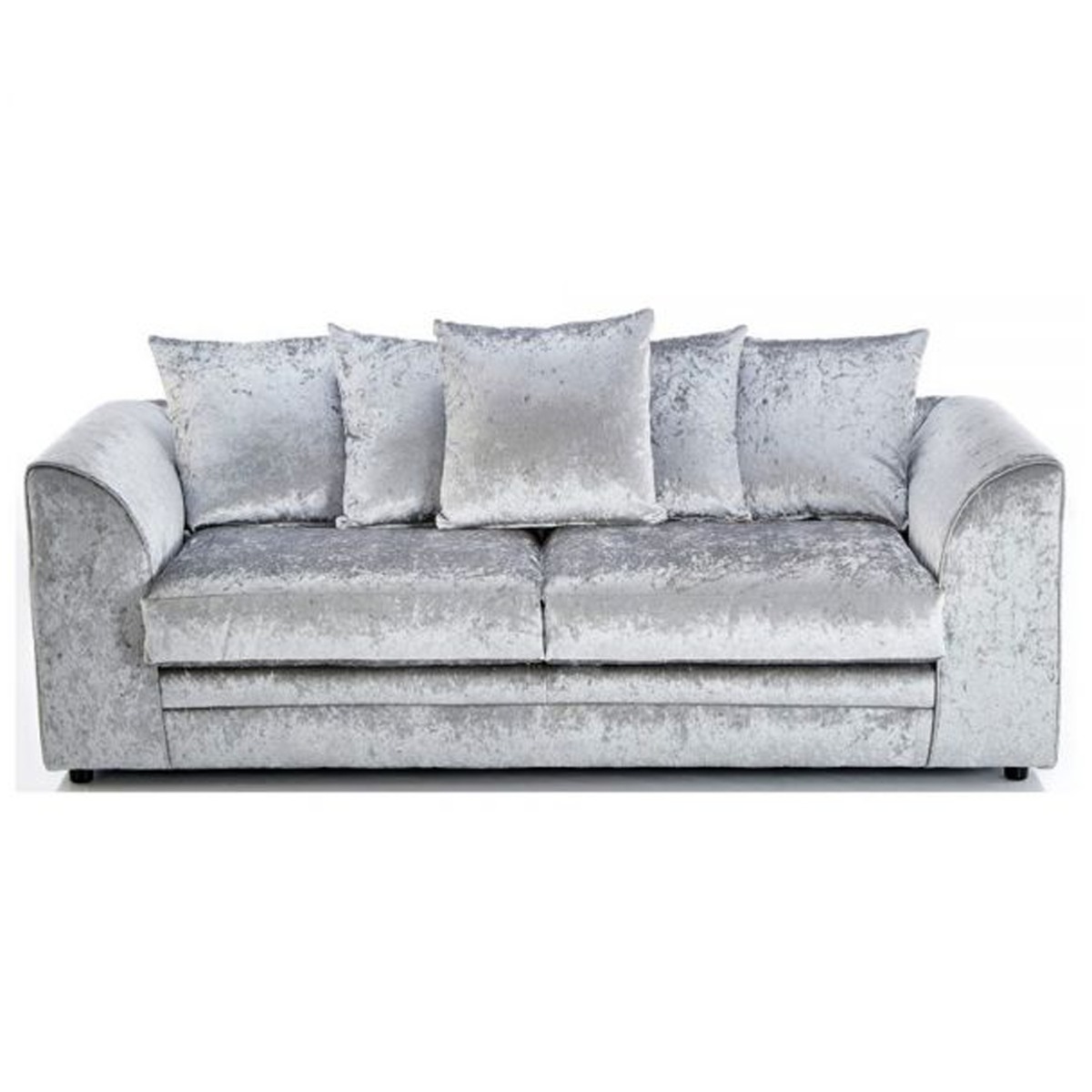 Arabia Crushed Velvet 3 Seater Sofa - Silver - Home Done