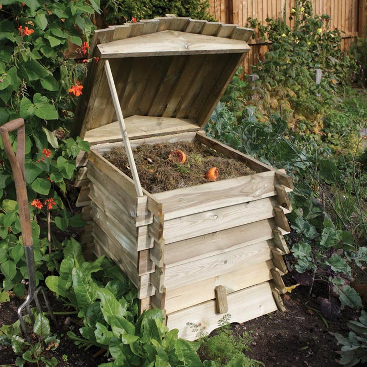 Natural Timber Storage Box with Lid Stay and Removable Bottom - 211L Capacity - Etta Gardens