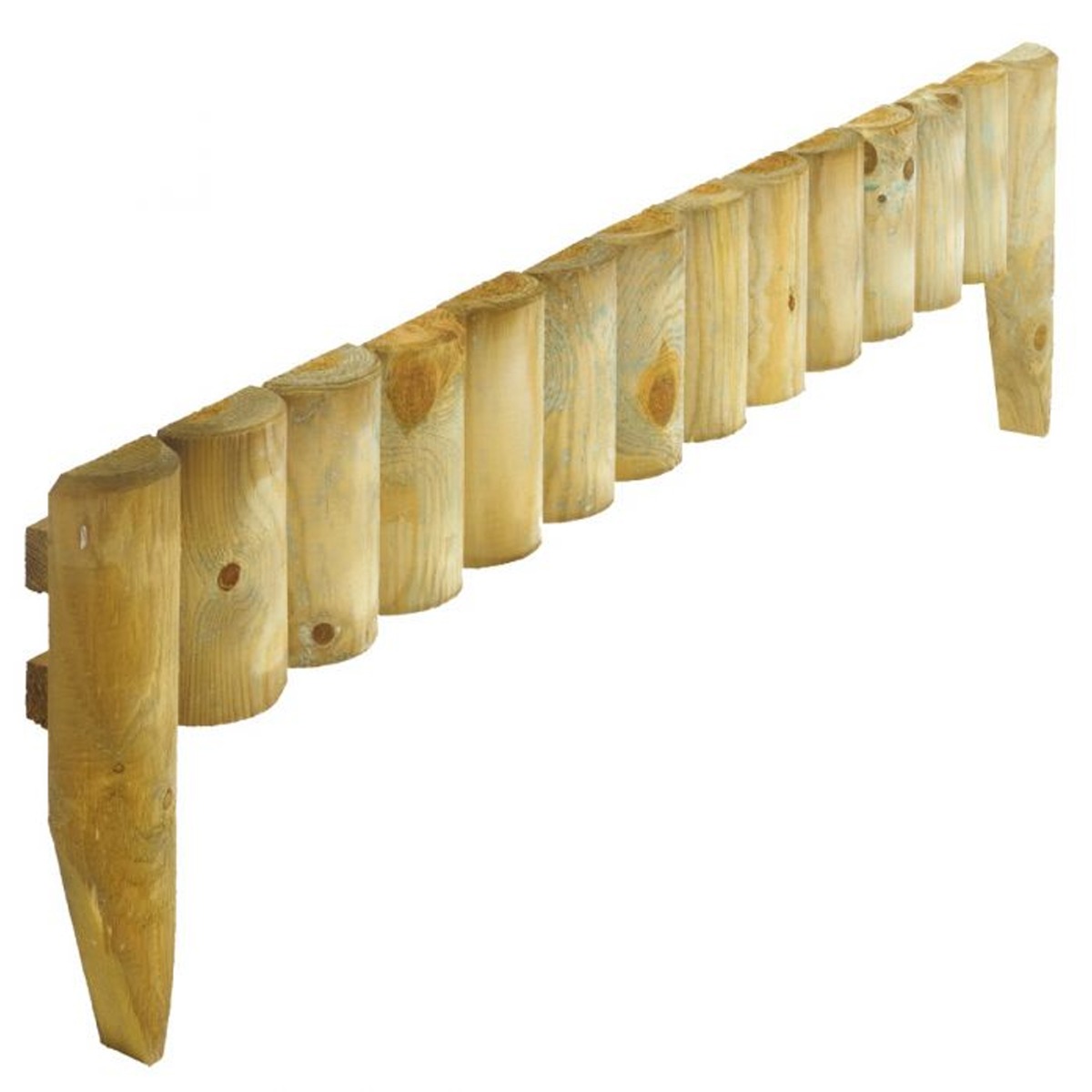 Rowlinson Pressure Treated Timber 9 Inch Garden Border Fence - Pack of 2 - Etta Gardens