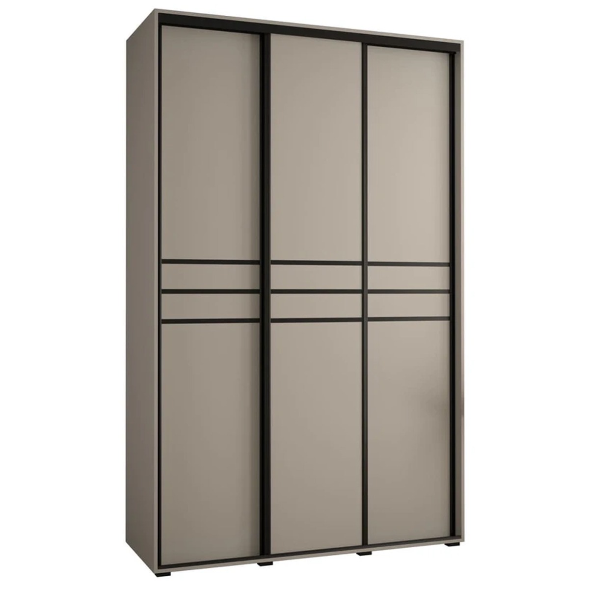 Sliding Wardrobe - NELSON 3 Door Wardrobe Cashmere 150cm - Art Nest