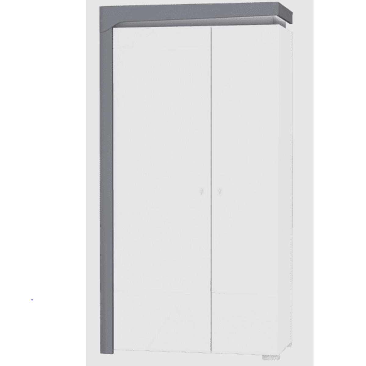 Wardrobe - BARRON 2 Door Wardrobe Grey and White 102cm - Dalton Home