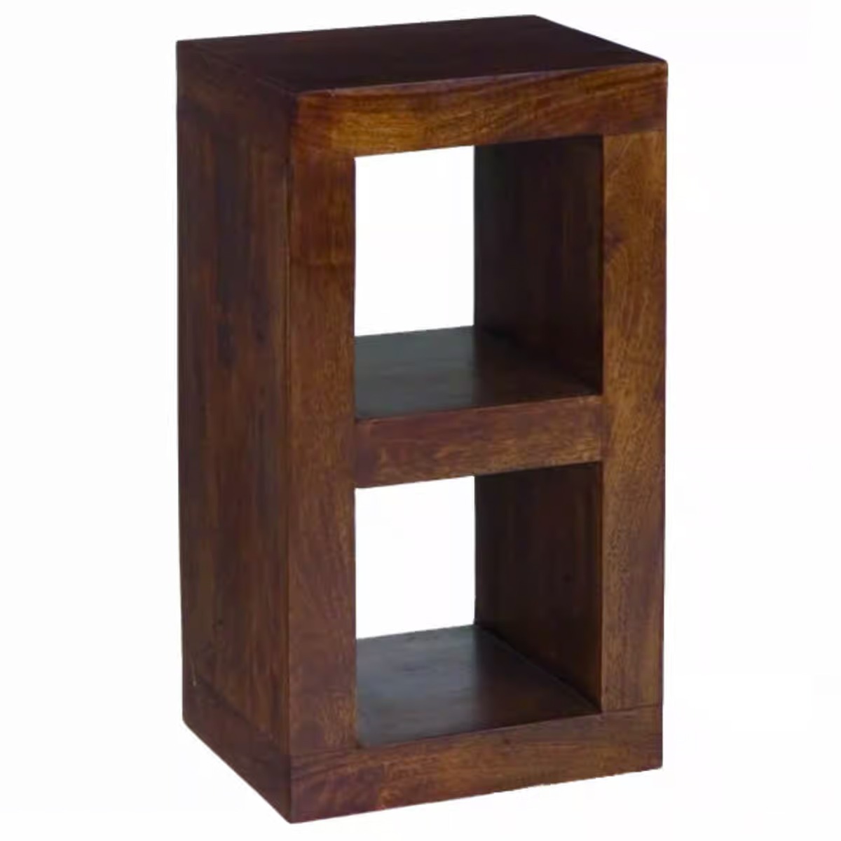 Delta Solid Mango Wood 2 Hole Cube Lamp Table - Walnut - Cybil & Clive