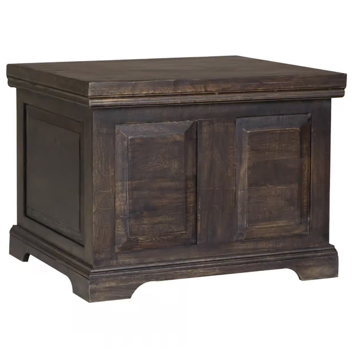 Delta Mango Wood Small Ottoman Storage Box- Walnut - Cybil & Clive