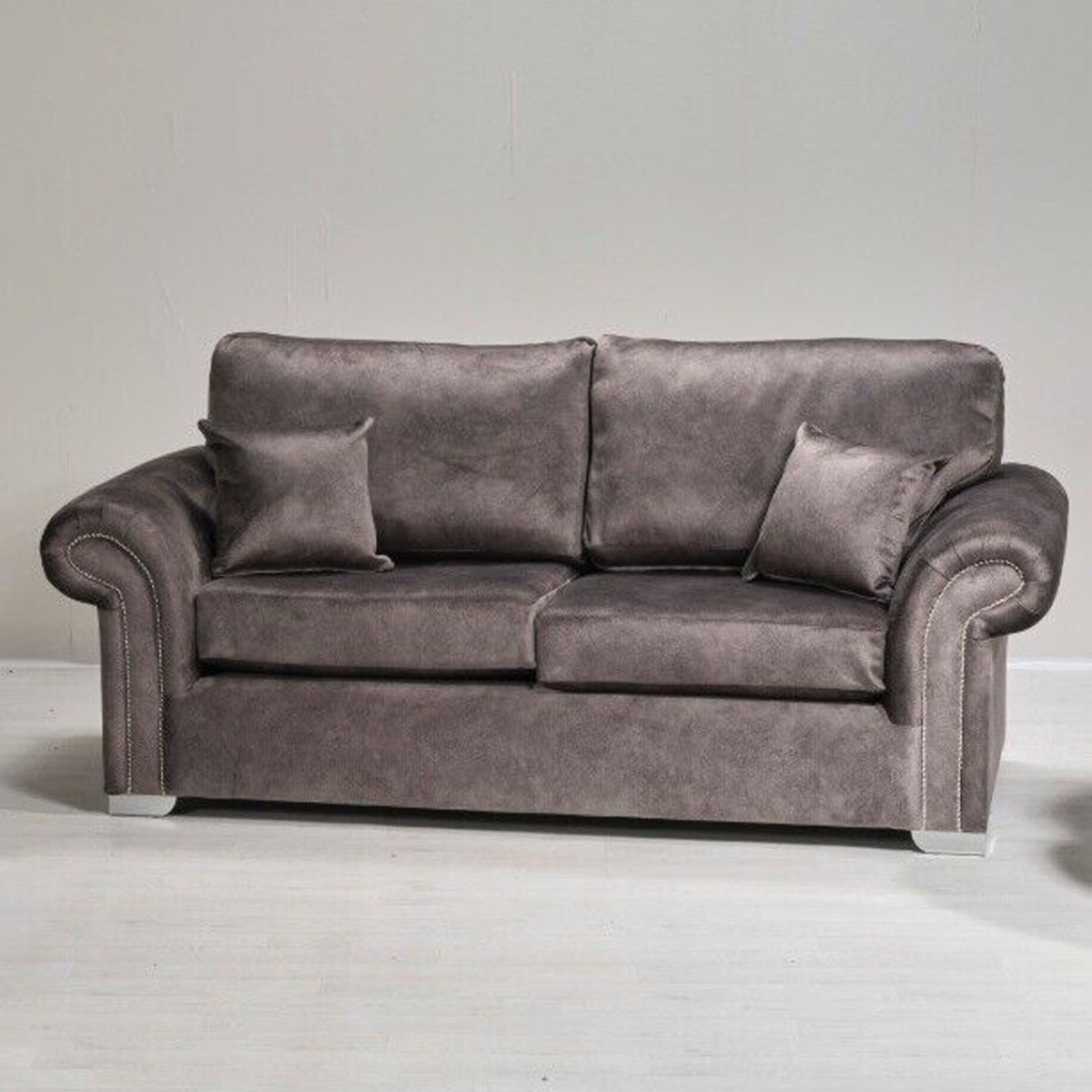 LYNDA Dapple Fabric 2 Seater Fullback Sofa - Grey - Home Done