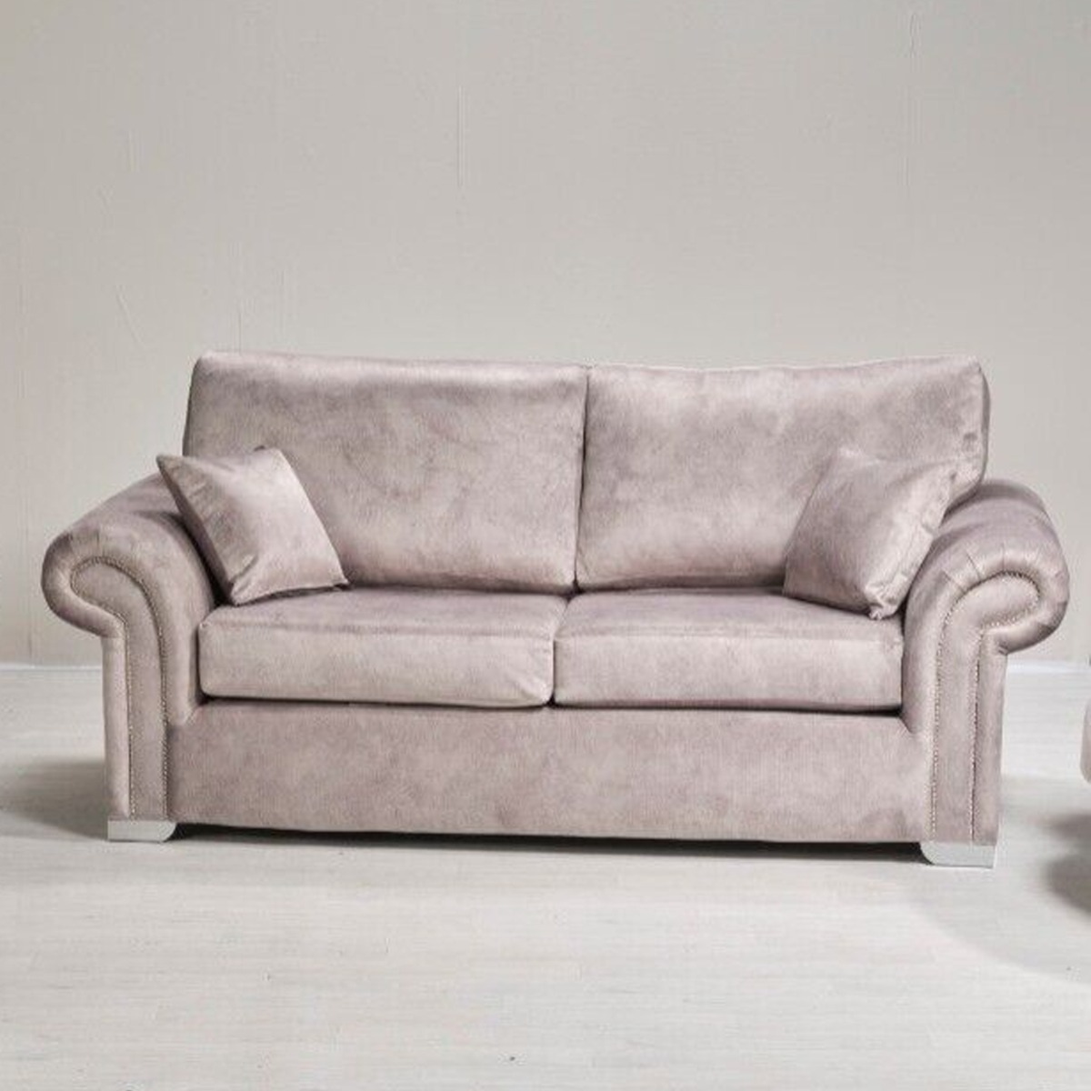Lynda High Back Dapple Fabric 3 Seater Sofa - Silver and Other Colour - Home Done