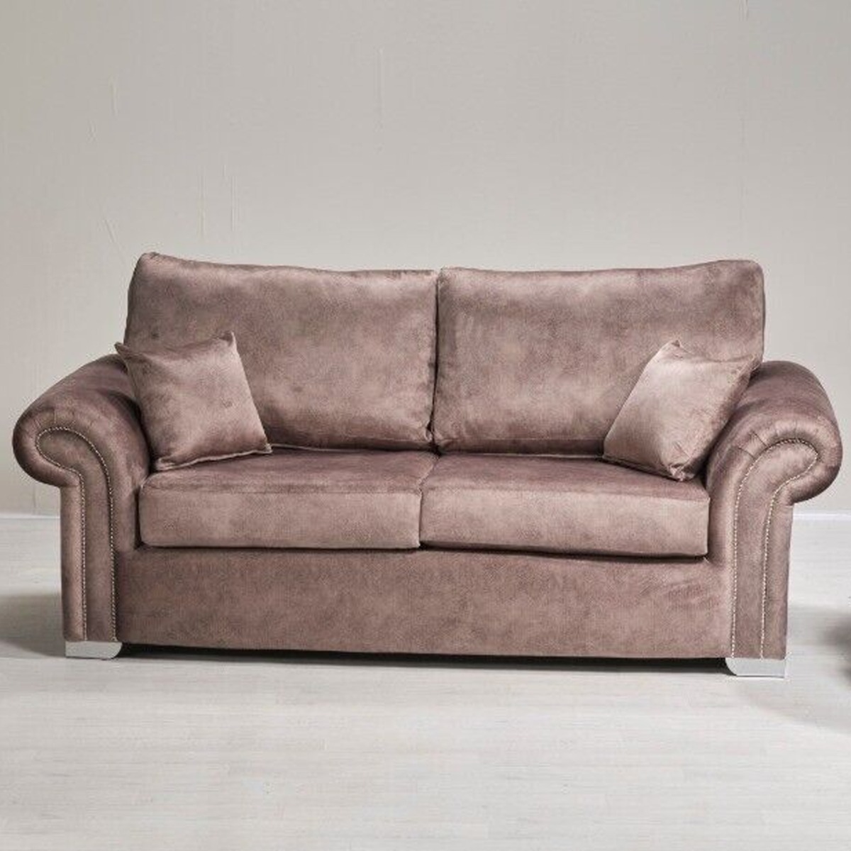 LYNDA Dapple Fabric 3 Seater Fullback Sofa - Brown - Home Done