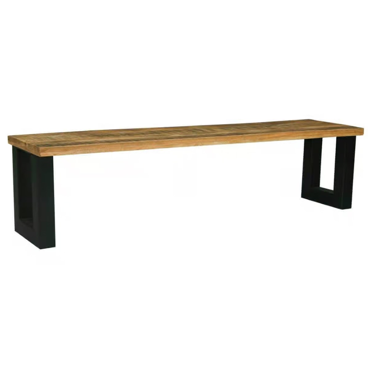 Sefton Black Metal Frame Industrial Bench 160cm - Brown - Cybil & Clive