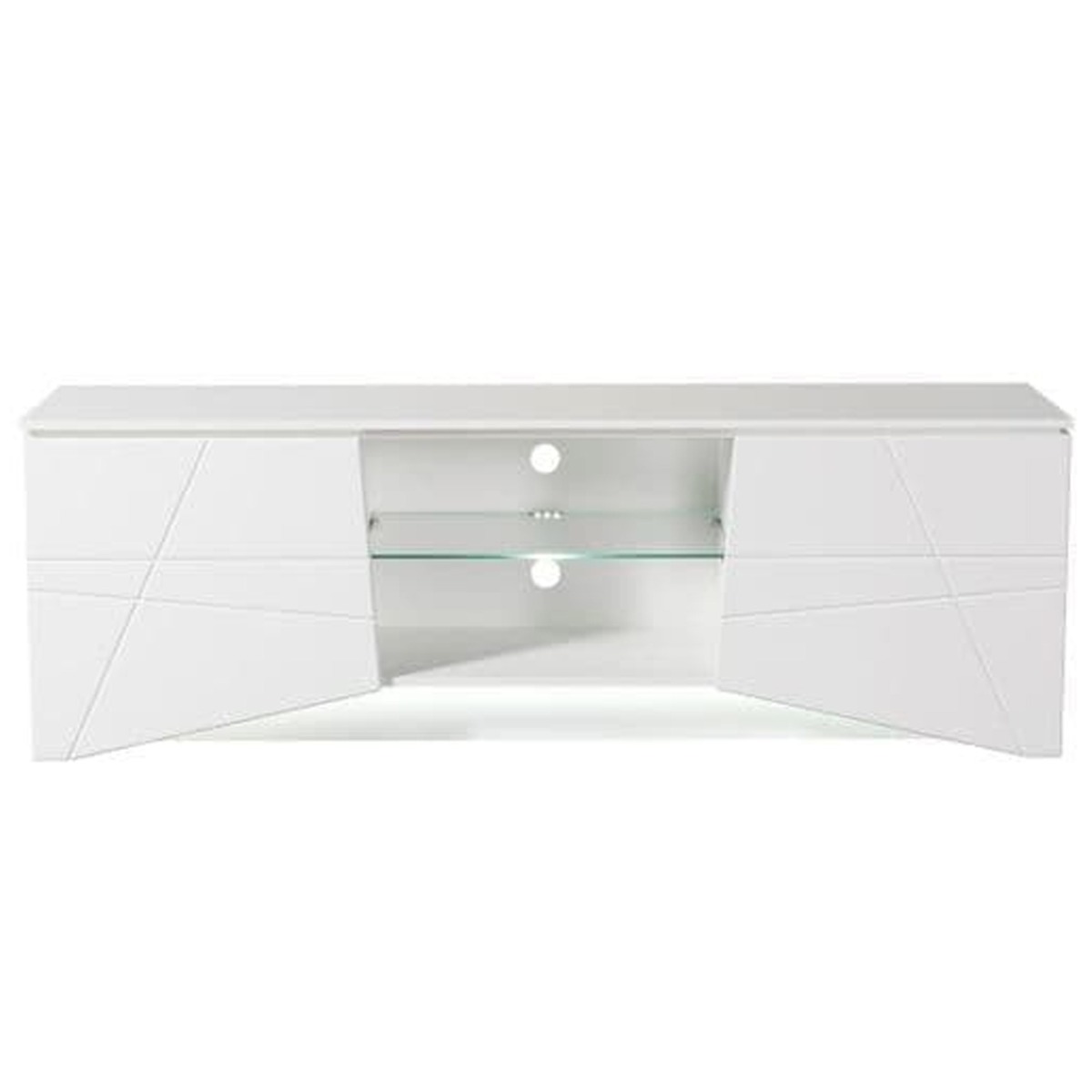 Berwick High Gloss TV Cabinet with LED Lights - White - Dalton Home