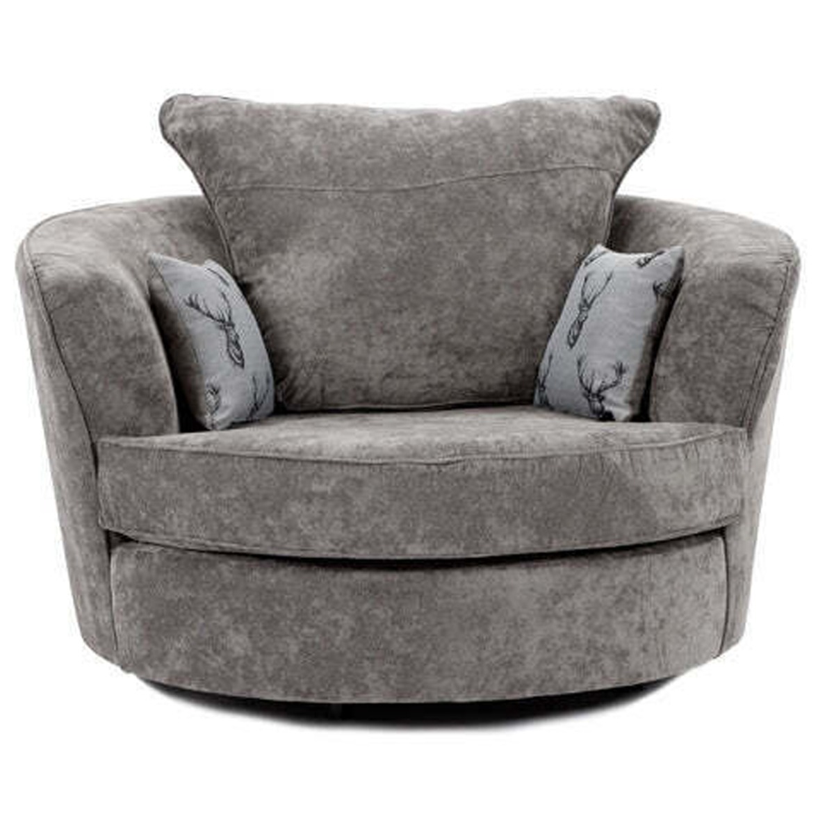 VERONA Fabric Swivel Chair - Grey - Home Done